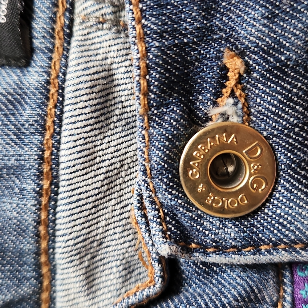 Vintage Y2K Dolce & Gabanna Boot-Cut jeans Size 30 blue purple - Picture 4 of 11